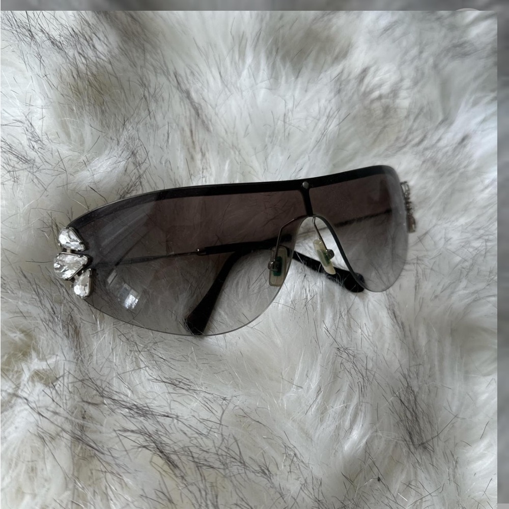 Miu Miu Crystal Embellished Black Sunglasses